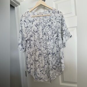 LOFT  Floral Blouse Large